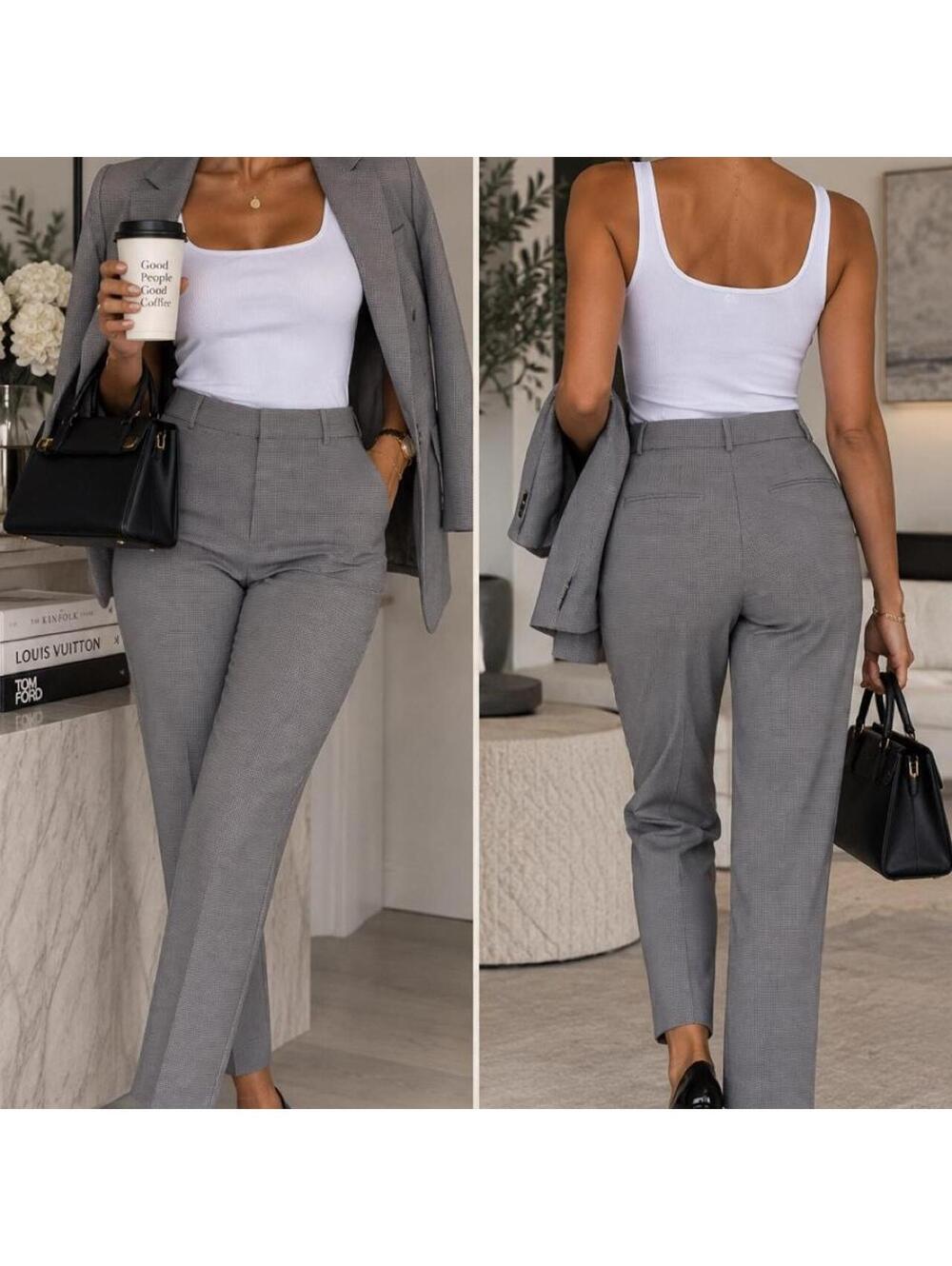 Dana Buchman Tailored Gray Trousers | Size 10